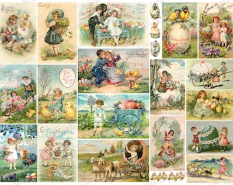 Vintage Easter Postcards: Junk Journal Ephemera (Digital Download)