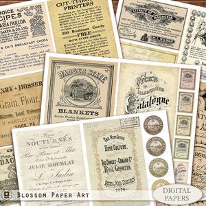 Ephemera for Junk Journal, Vintage Advertisements, Printable Ephemera, Digital Download Old Images, Digital Download 2801 1