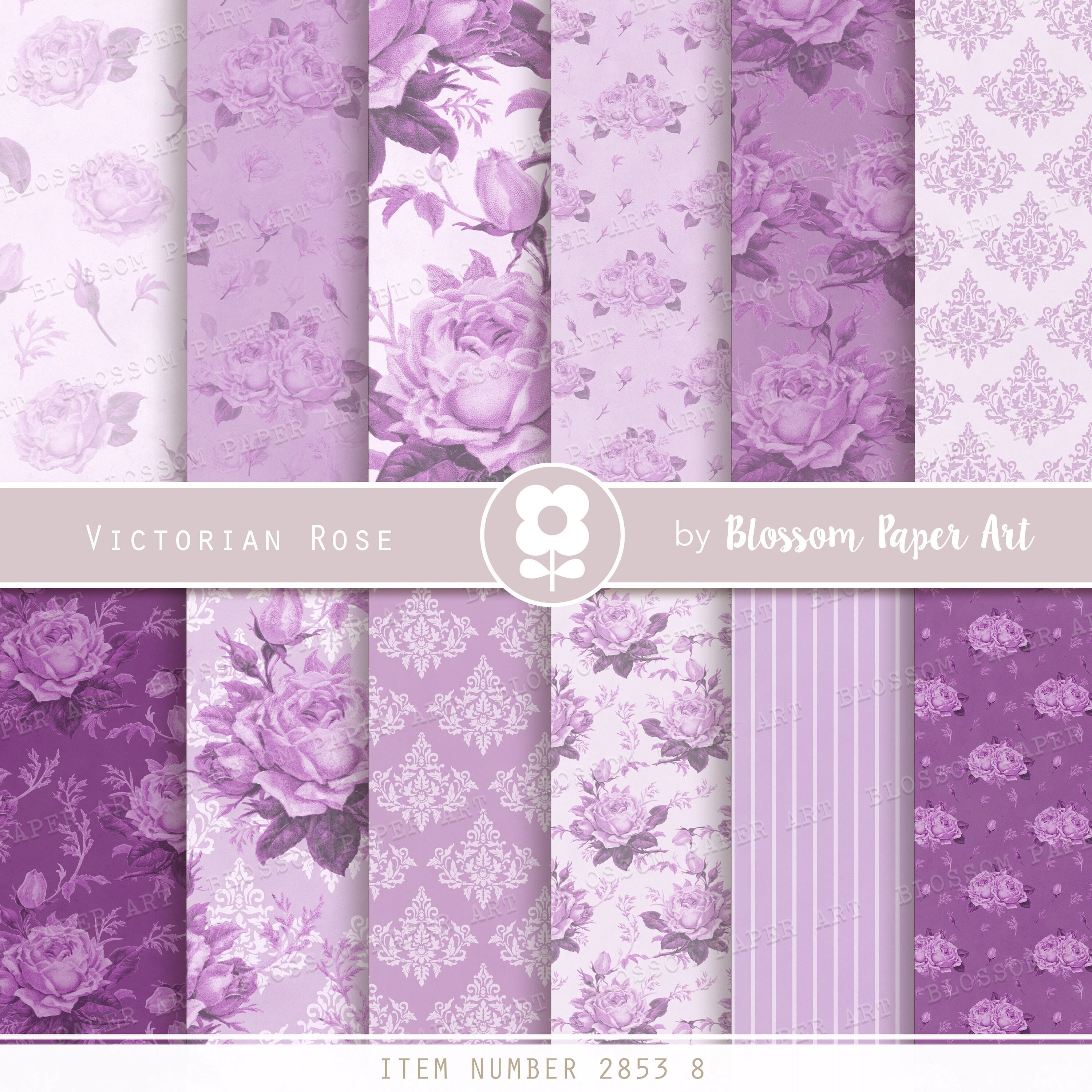 Lavender Floral Rose Scrapbook Paper, Digital Pink Floral Paper, Vintage  Digital Lilac Rose Paper, Printable Digital Paper. No. P98.VA 