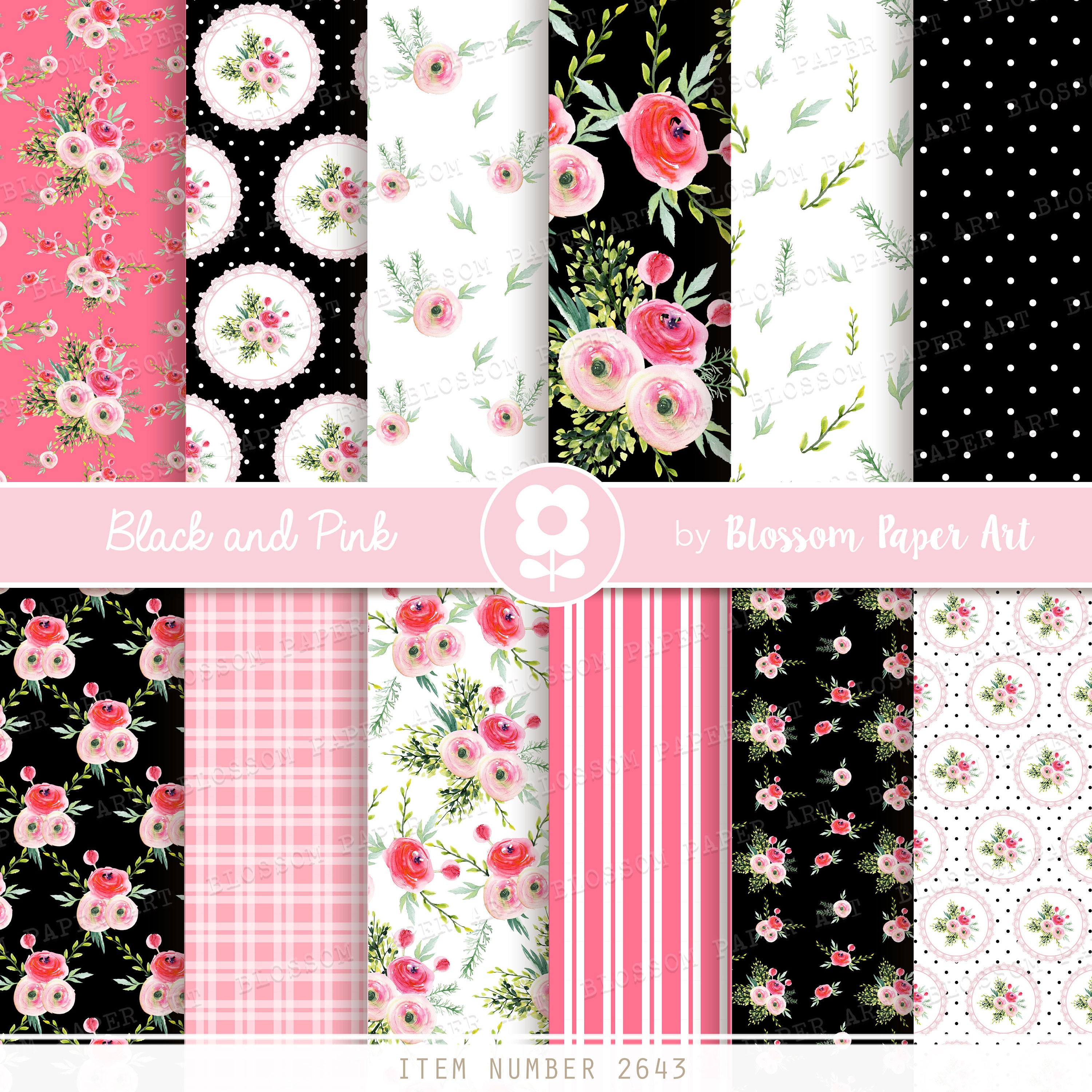 Scrapbooking Paper Pink And Black