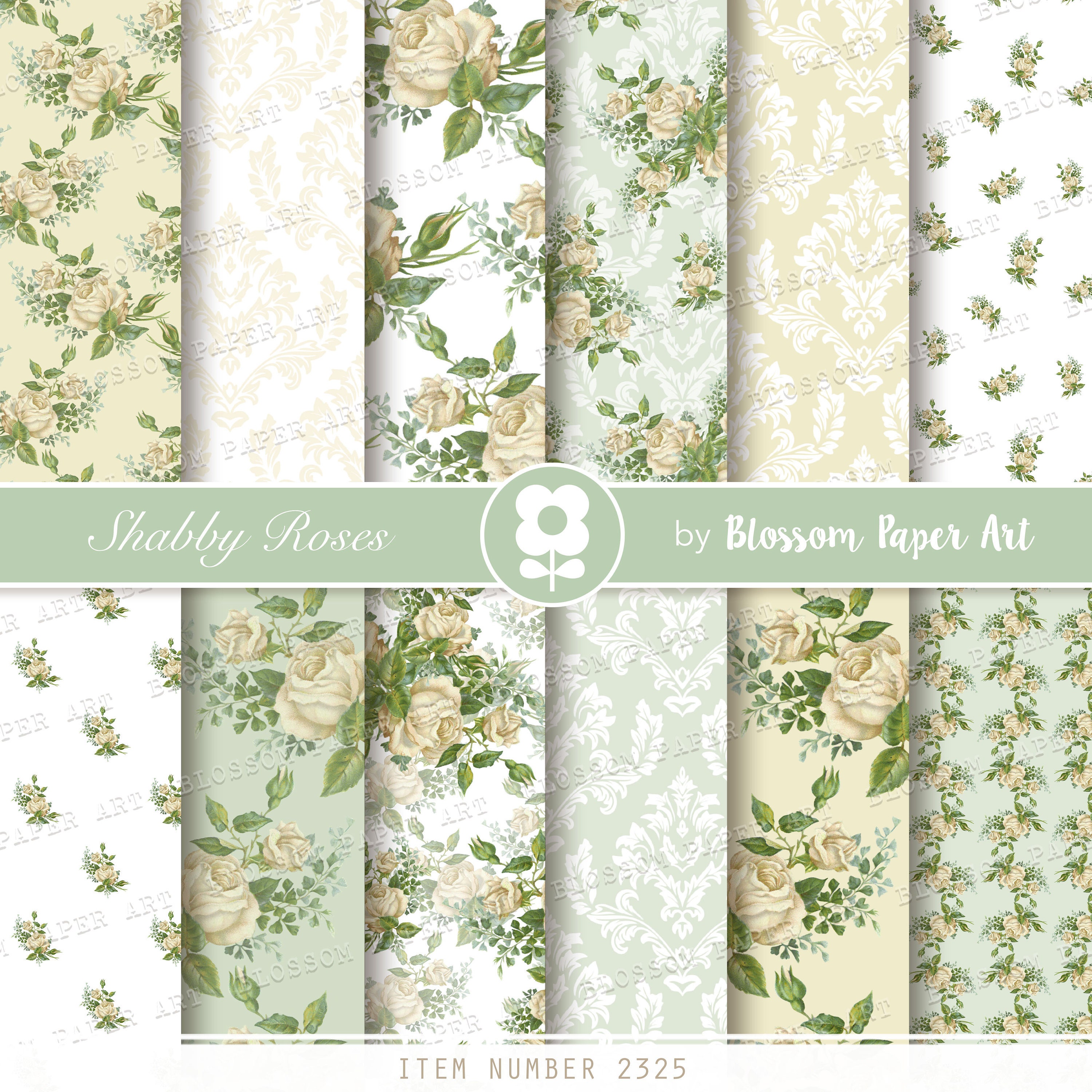 Digital Paper Floral Digital Paper Pack Victorian Roses | Etsy