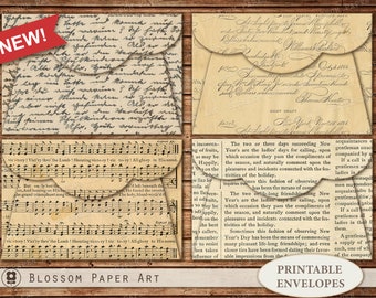 Vintage Envelope Printables: Junk Journal Ephemera (Instant Download)