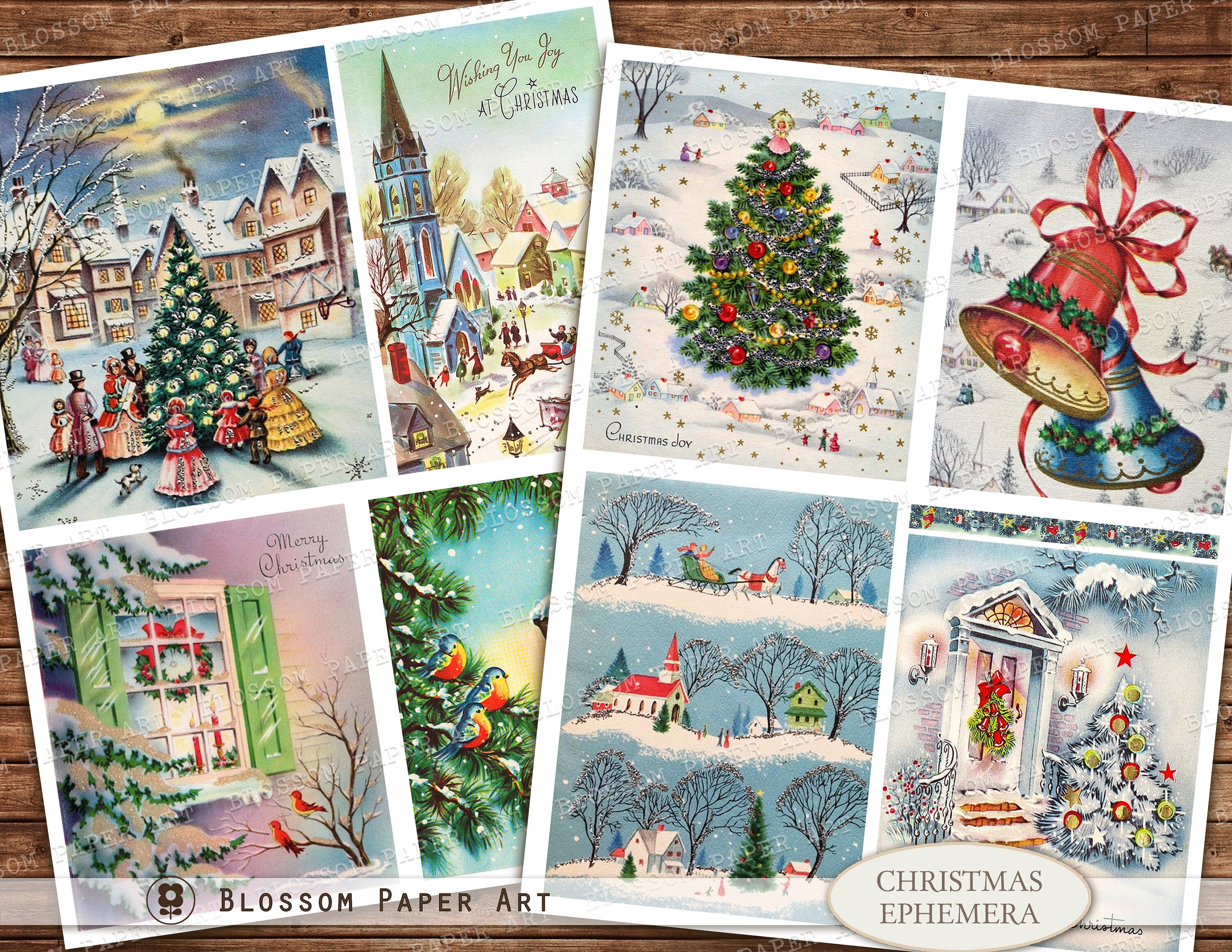 Vintage Christmas Ephemera Book: 500+ Christmas Vintage Ephemera Images,  Tags, Cards Pockets & More For Cut Out, Junk Journals, Collage, Or
