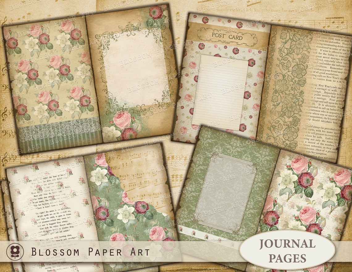 Vintage Journal Printable Pages Junk Journal Printable - Etsy