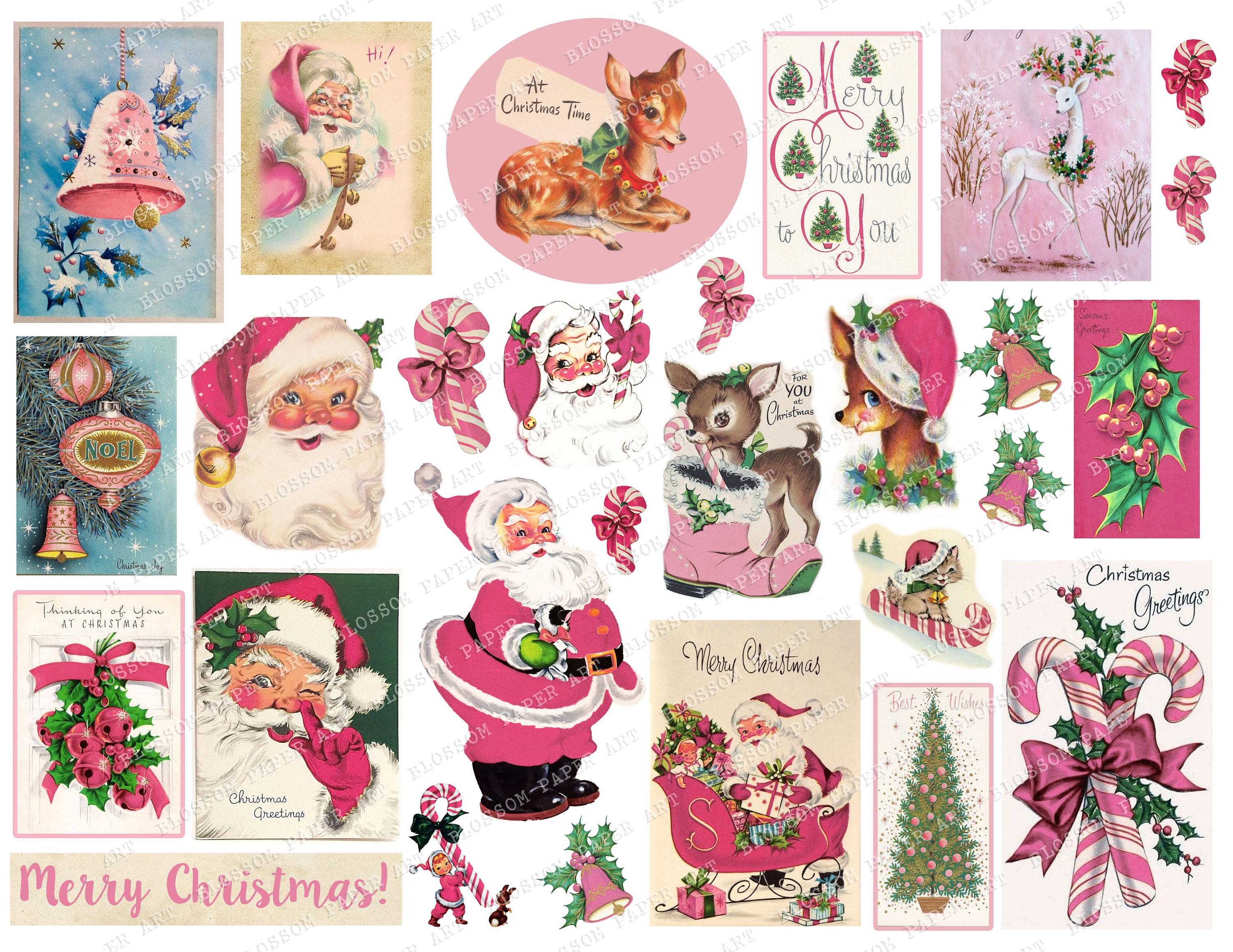 Pink Christmas Scrapbook Paper: Pink Holiday Theme Scrapbooking Supplies  for Arts and Crafts