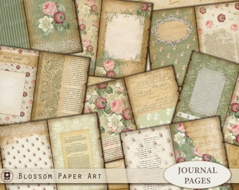 Vintage Rose Journal Printable Pages: Ephemera Collage Sheets (Digital Download)