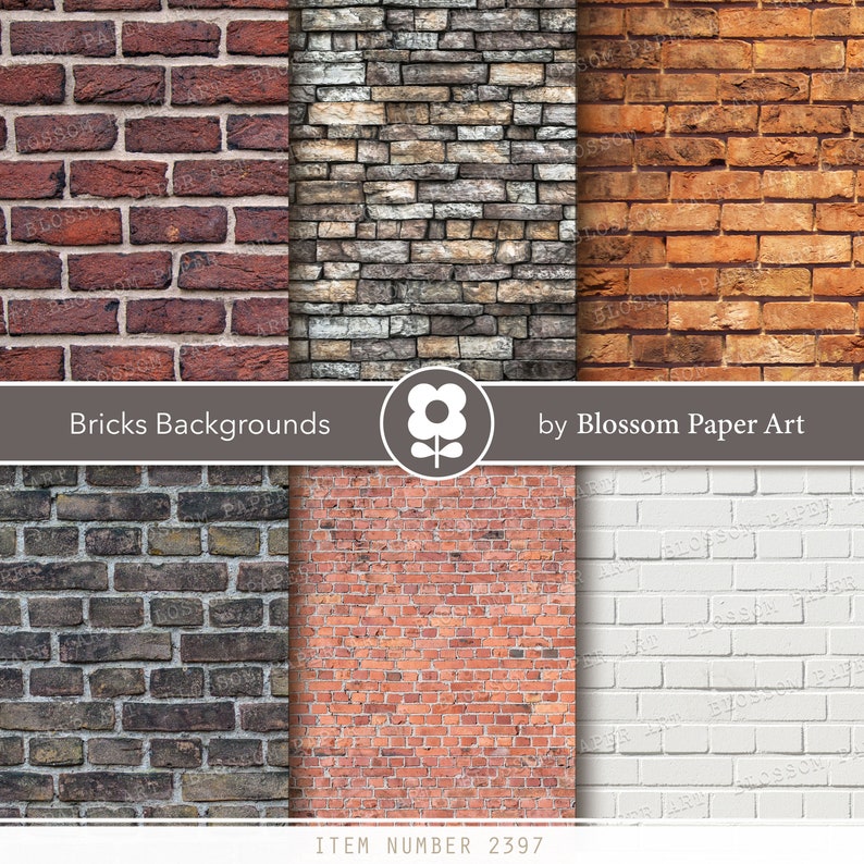 Bricks Backgrounds Printable Brick Wall Background Printable Etsy