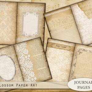 Vintage Journal Printable Pages, Junk Journal Printable Sheets, Old Paper Digital Download ...
