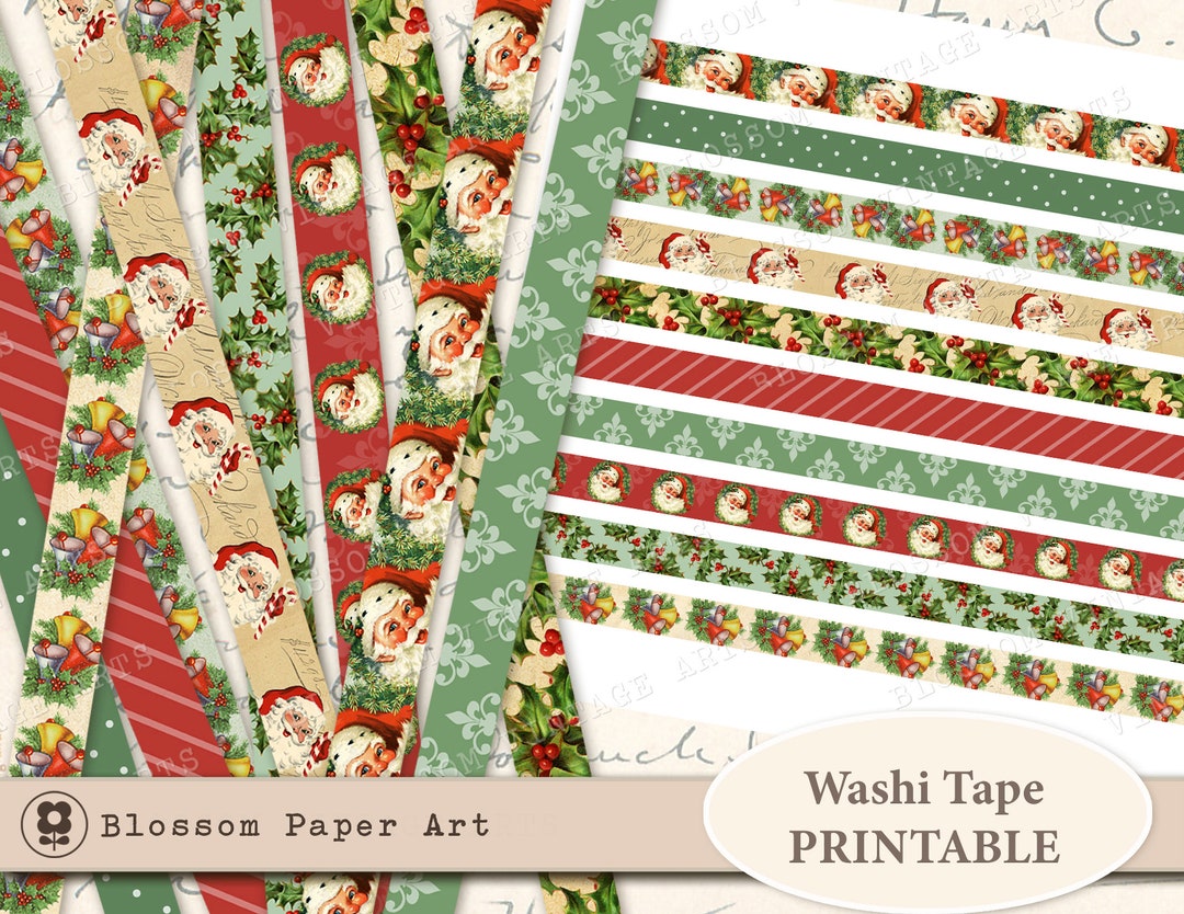 CHRISTMAS Printable Washi Tape Christmas Digital Collage Sheet ...