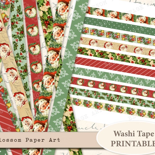 CHRISTMAS Washi Tape Printable Collage Sheet Printable Washi - Etsy