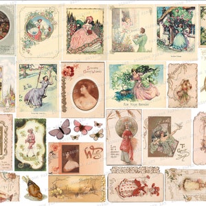 Junk Journal Ephemera Printable Collage Sheet Journaling Vintage Images Digital Collage Sheet Digital Download 2517