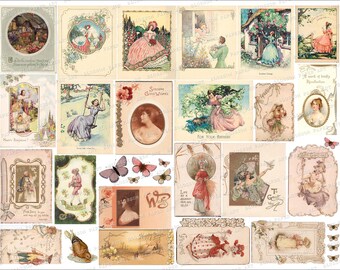 Vintage Roses Ephemera: Junk Journal Printable Collage Sheet (Digital Download)