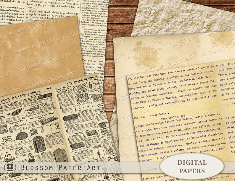 May include: Two pages of a vintage newspaper with a faded brown background. The left page features a list of items for sale, including kitchenware and tools. The right page features a handwritten letter with blue ink, discussing the sale of lumber. The text on the right page reads: "ty, stating that they have sold two car-loads of lumber to of your city, from Otway and Peebles to Columbus, for delivery on the be shipped nes, and all if it can be routed via Bataria Junction to Penna. Line"