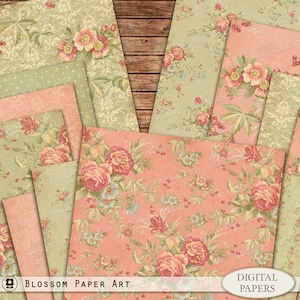 Victorian Rose Digital Paper: Junk Journal Printable (Digital Download)