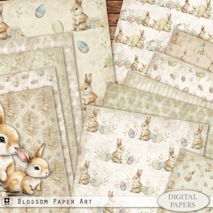 Papeles Decorativos, Conejeo de Pascua, Laminas para imprimir, Imprímelos para hacer artesanías, decoupage - 2829 2