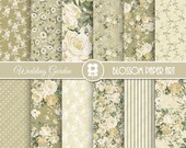 Floral Wedding Digital Paper Pack: Scrapbooking Designs (Digital Download) - 1973