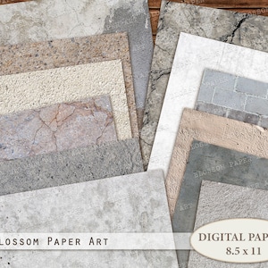Textures papier numérique, papier Scrapbook béton, fond ciments roches papiers numériques, Scrapbook numérique 2746