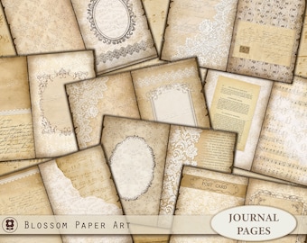 Vintage Journal Printable Pages: Ephemera Collage Sheets (Digital Download)