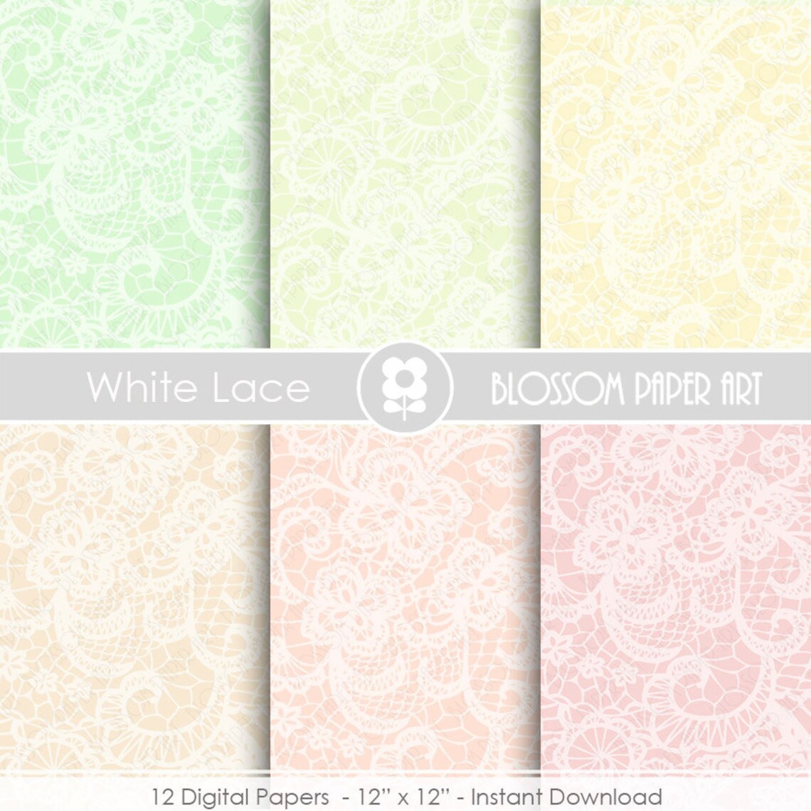 Lace Digital Paper Lace Papers Lace Scrapbook Digital Paper Etsy