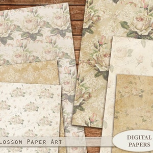 Rose Digital Paper, Floral Digital Paper Pack, Victorian Roses Old ...