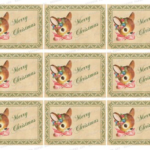 Vintage Weihnachtsanhänger: Etiketten zum Ausdrucken (Digitaler Download)