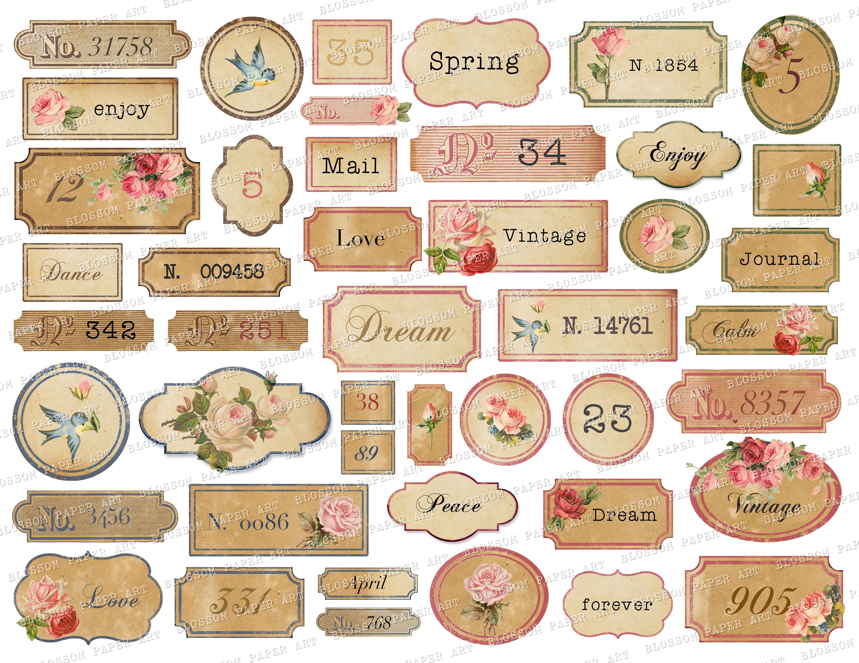 vintage tags printable