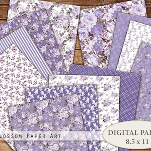 Floral Digital Paper, A4 Sheets, Printable Rose Scrapbook, 8,5x11, Junk Journal Collage, Scrapbooking Flowers Digital Download 2586