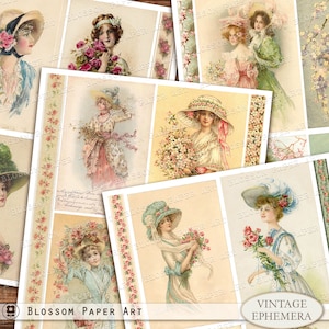 Victorian Ladies, Digital Download Ephemera, Printable Victorian Women for Junk Journal, Printable Lady Collage Sheet, Vintage Images  2704