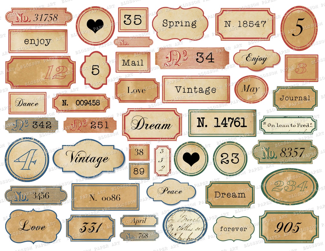 junk-journal-ephemera-vintage-labels-printable-collage-sheet-etsy