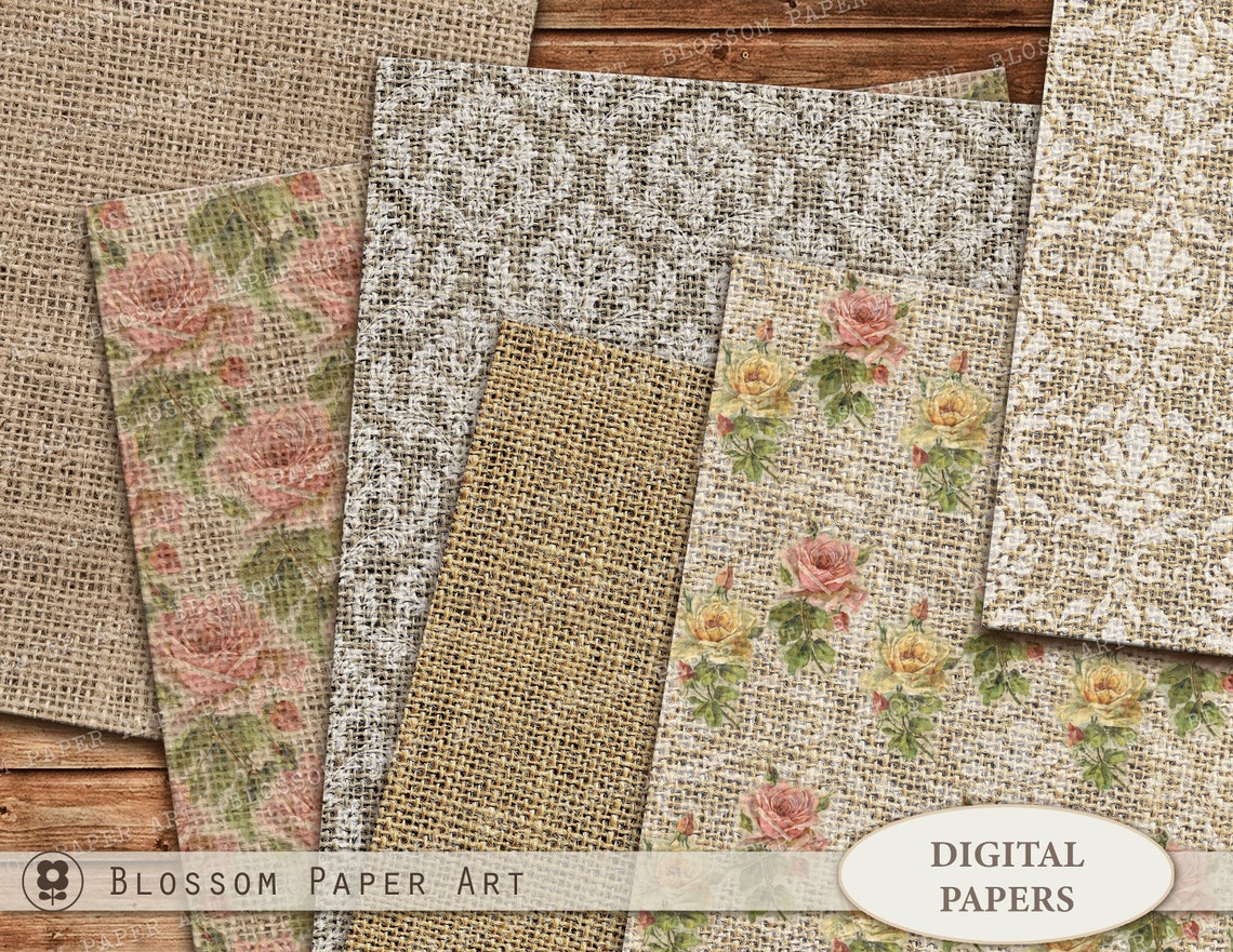 Burlap Digital Paper Burlap Textures Burlap Printable Images | Etsy