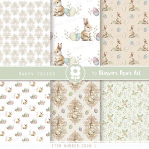 Bunny Easter Digital Papers: Scrapbook Paper Pack (digital Download) - Etsy