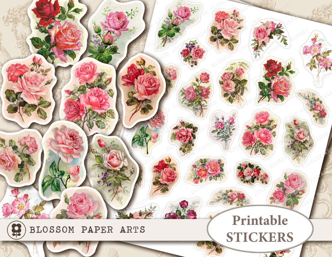 Printable Stationary - Vintage Roses - Snap Click Supply Co.