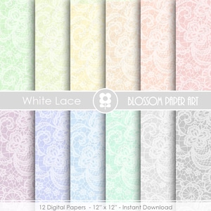 Lace Digital Paper, Lace Papers, Lace Scrapbook Digital Paper Pack, Lace, Wedding, Scrapbooking - INSTANT DOWNLOAD  - 1917