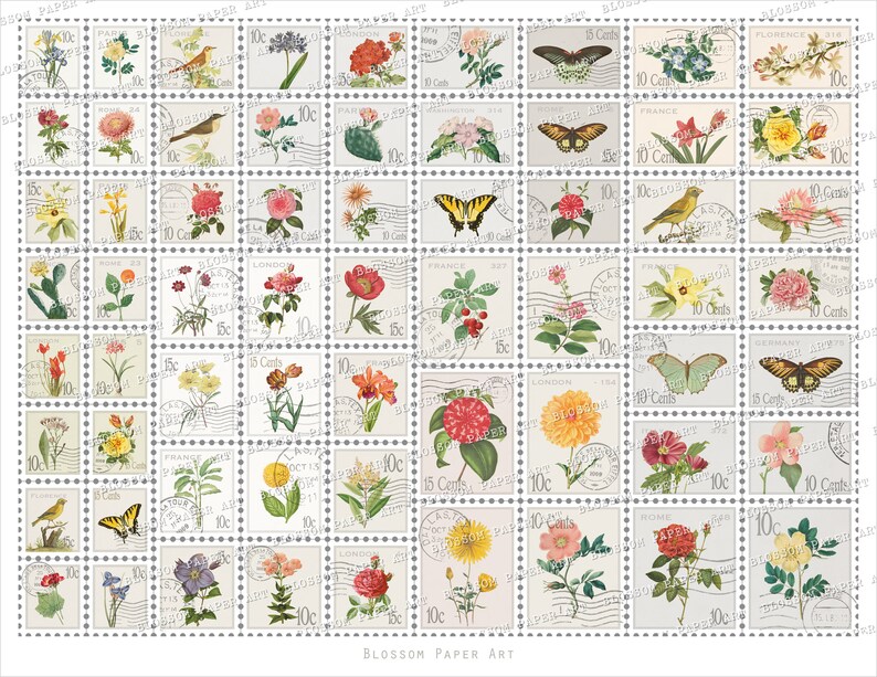 Printable Postage Stamp Sheets Printable World Holiday