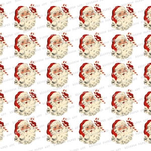 Vintage Santa Stickers: Printable Christmas Retro Images (Digital Download)