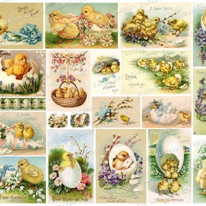 Vintage Osterkarten, Druckbare Postkarten, Antike Osterpostkarten, Digitale Collage Sheet Digital Download 2880
