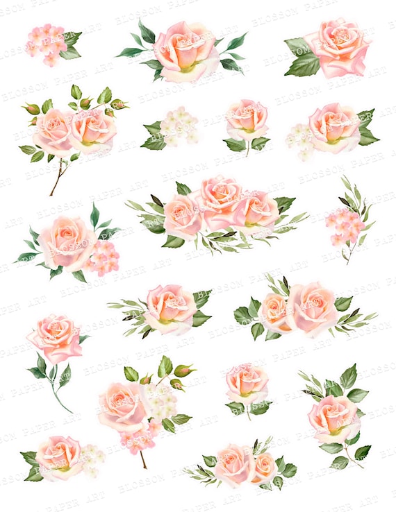 Lot De 45 Stickers Autocollants – Fleurs, Roses – Thème Fleuriste – Neufs