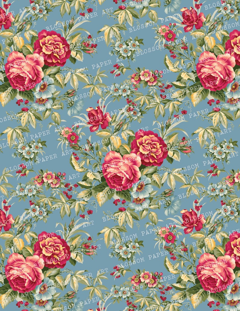 Floral Scrapbook Paper 85x11 Sheets Victorian Roses Junk - Etsy