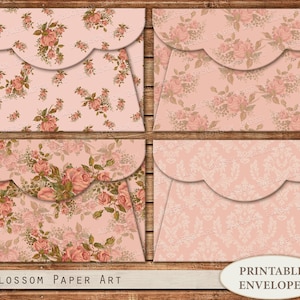ROSES Envelopes Printable Envelopes instant download digital collage sheet Instant Download 2384