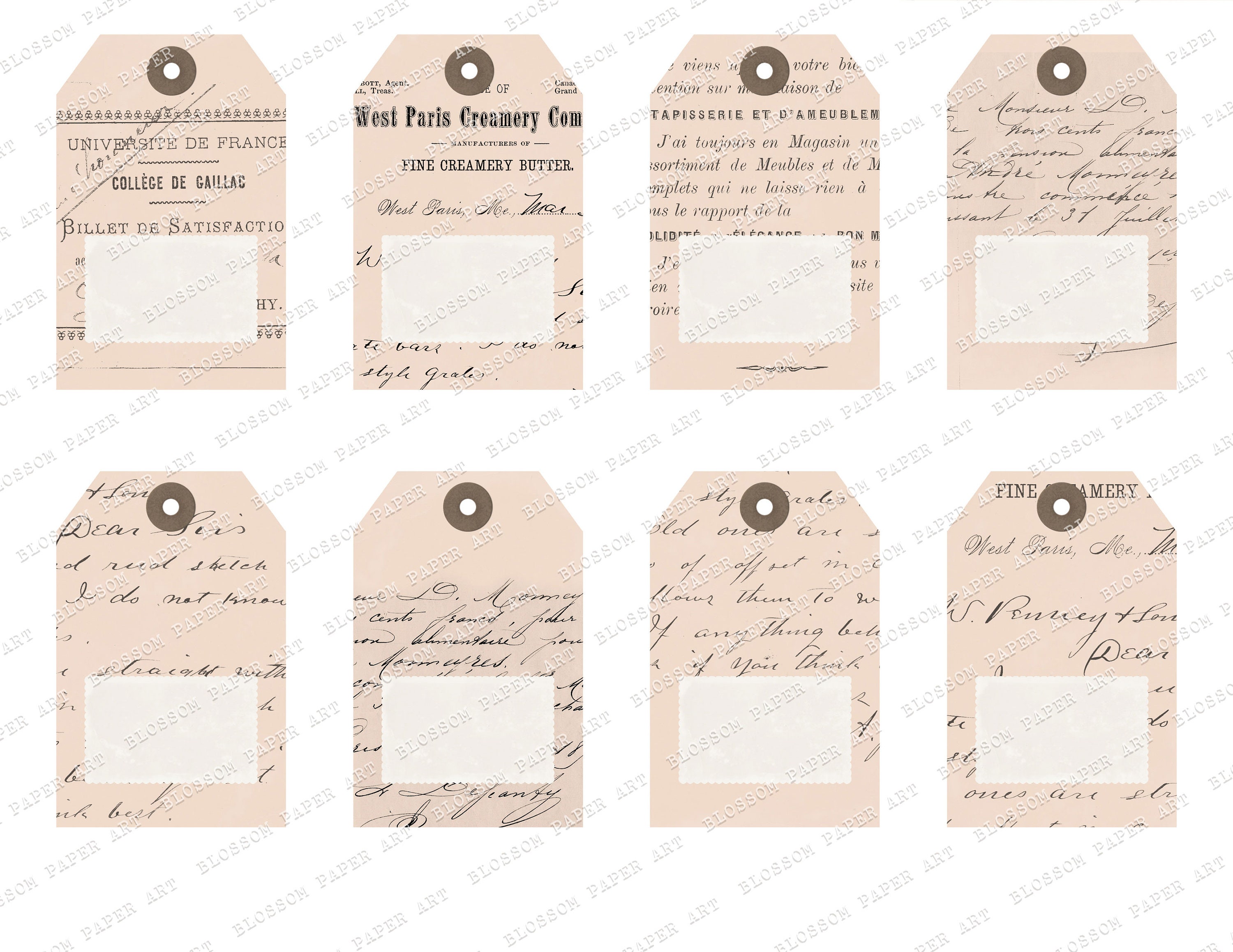 VINTAGE Digital Printable Gift Tags Vintage OLD PAPER Digital - Etsy