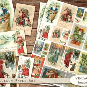 CHRISTMAS Cards Printable Vintage Christmas Images Vintage Christmas Collage Sheet - Vintage Digital Scrapbook Instant Download 2354