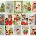 Vintage Christmas Deer Cards, Christmas Ephemera, Printable Vintage Greeting Cards, Junk Journal Images 2791 
