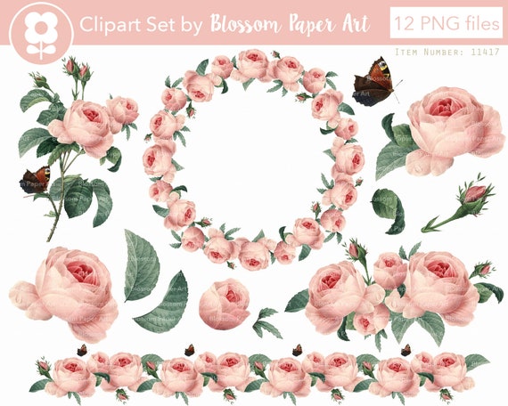 Clipart Flores Vintage Imagenes de fondo transparente para - Etsy México Clipart Flores Vintage Imagenes de fondo transparente para - Etsy México