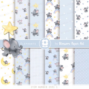 Papier numérique pour bébé, joli papier de scrapbooking, papier numérique pour bébé garçon pour décoration de baby shower, cadeaux, journaux pour bébé, téléchargement numérique 2931 1