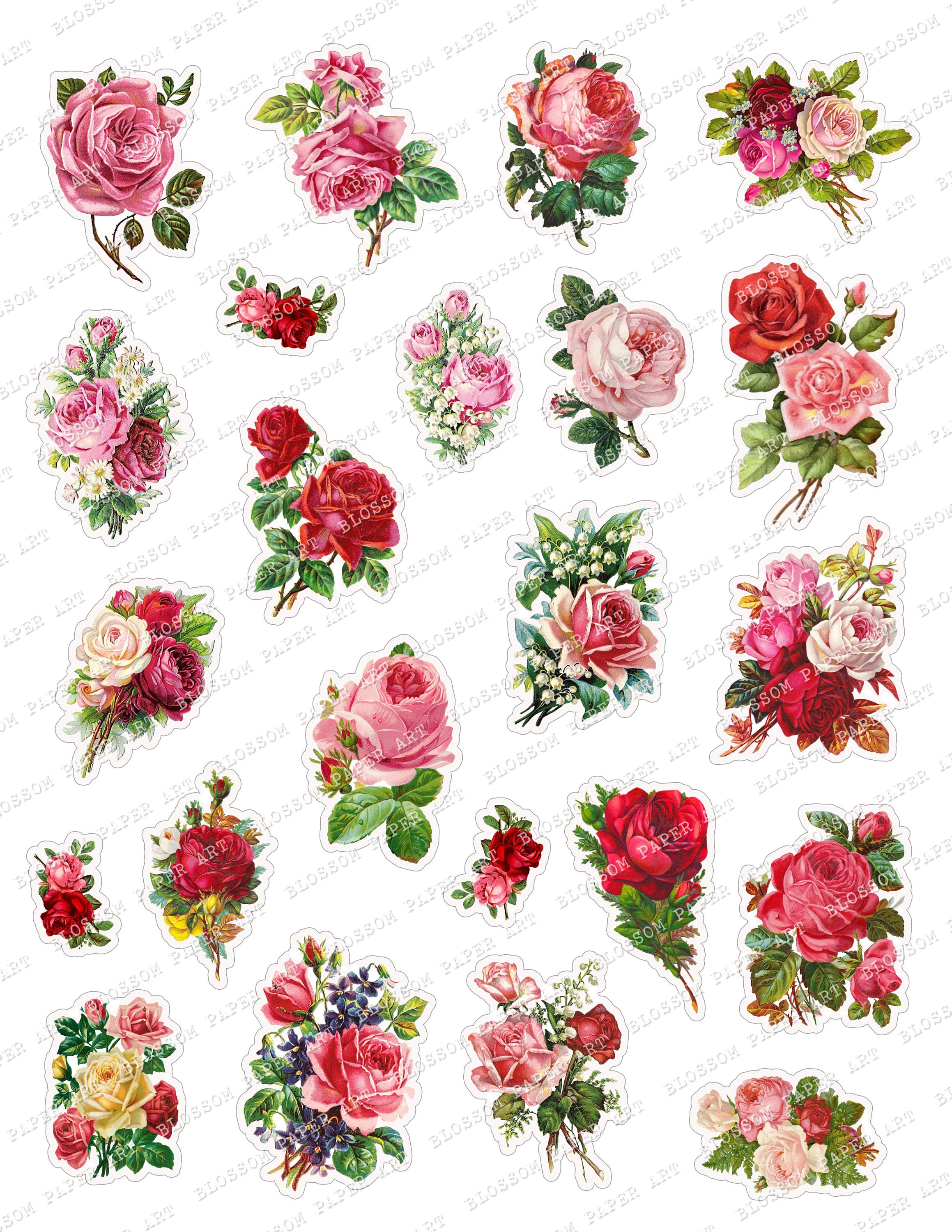 Flower stickers: Rose • The Printables