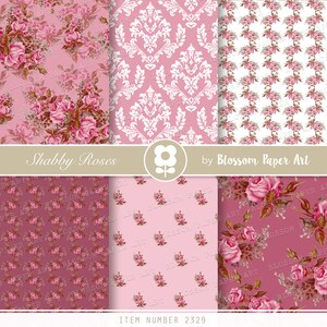 ROSES Digital Papers Pink Scrapbook Paper Pack Digital Paper Decoupage ...