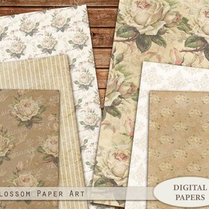 Rose Digital Paper, Floral Digital Paper Pack, Victorian Roses Old ...