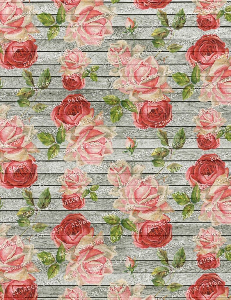 Blue Scrapbooking Papers Vintage Wood Texture Scrapbook Paper Digital Paper Digital Download Printable Collage 2708 8,5x11 Sheets