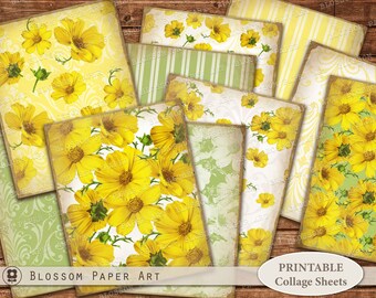 Floral Junk Journal Printable: Vintage Collage Paper (Digital Download)