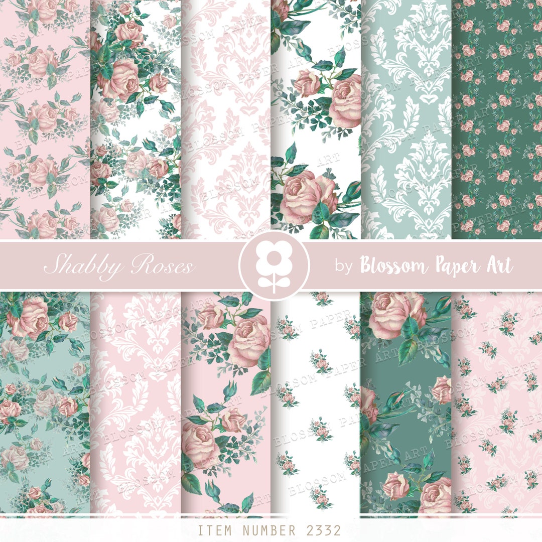 Victorian Roses Digital Paper Pack: Floral Scrapbooking (INSTANT ...